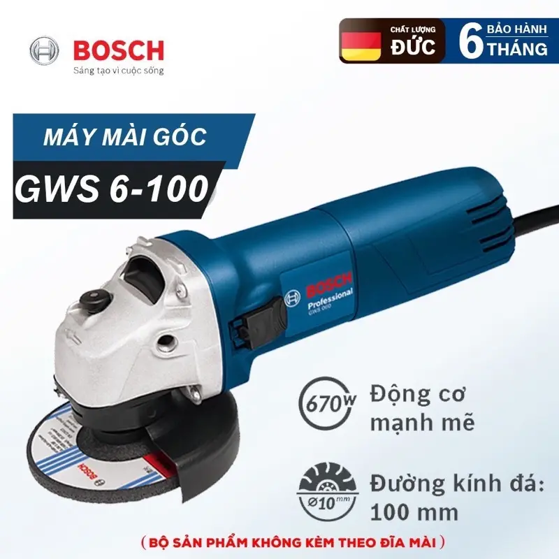 Máy mài góc, máy cắt cầm tay  GWS6 -100 Lõi đồng  Hàng Loại 1 công suất 670w - Dùng điện 220V bắn