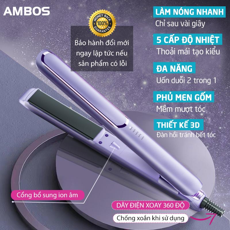 Máy Uốn Tóc đa năng 5 mức nhiệt, dụng cụ uốn tóc xoăn kẹp tóc thẳng, thiết kế 3D phủ men gốm tránh hư tổn tóc