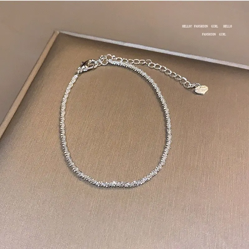 Gelang Titanium Silver Berkilau - DTA17 Gratis Emas 2