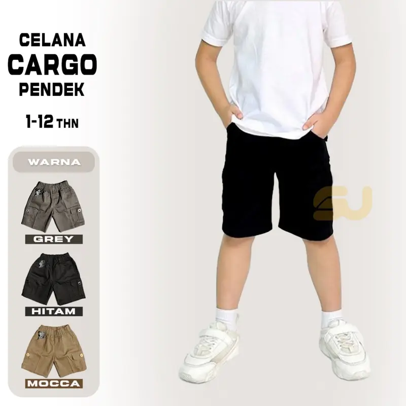1-12 thn Celana Gamblok Anak Laki Laki Cargo Pendek Anak Premium 3