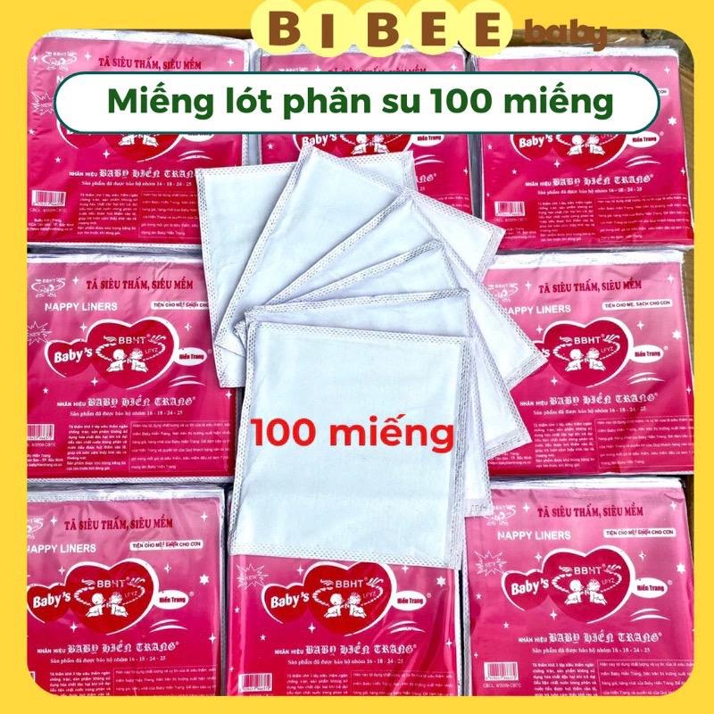  Miếng lót phân su tím Hiền trang gói 100 miếng giấy lót phân su cho bé sơ sinh 