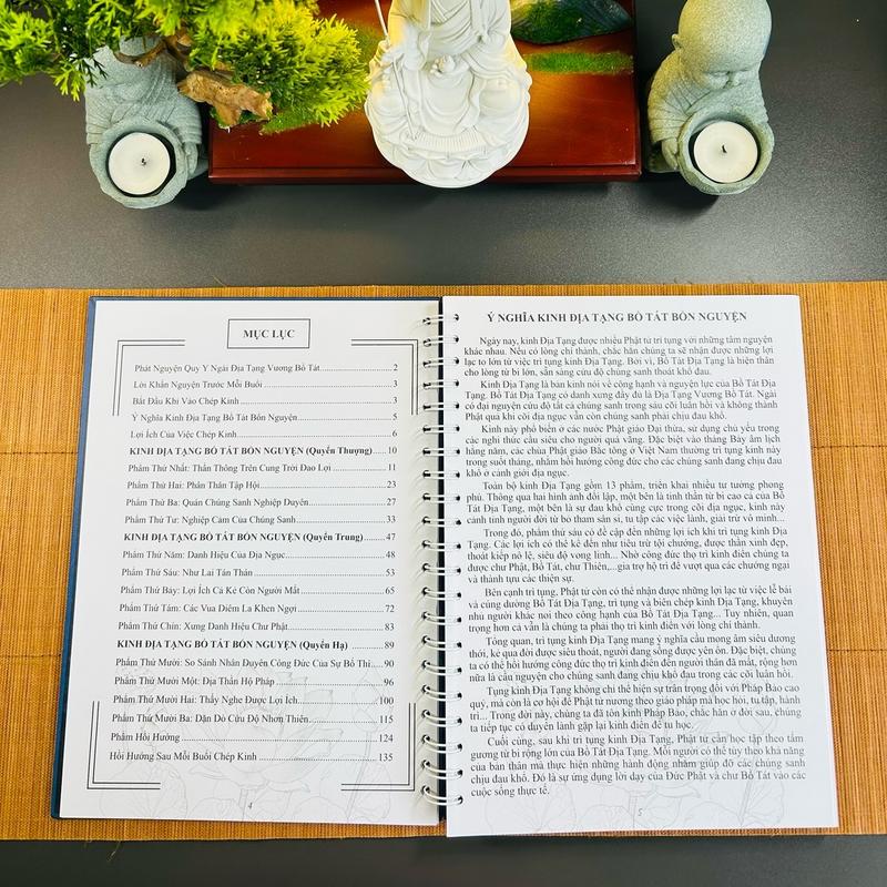 [ Tặng Vòng 108 hạt, 10 Bút Ngòi, 1 Bút Nhũ ] Sổ Chép Địa Tạng (BẢN CAO) Chữ Mờ < DTXBC > tu tap 3