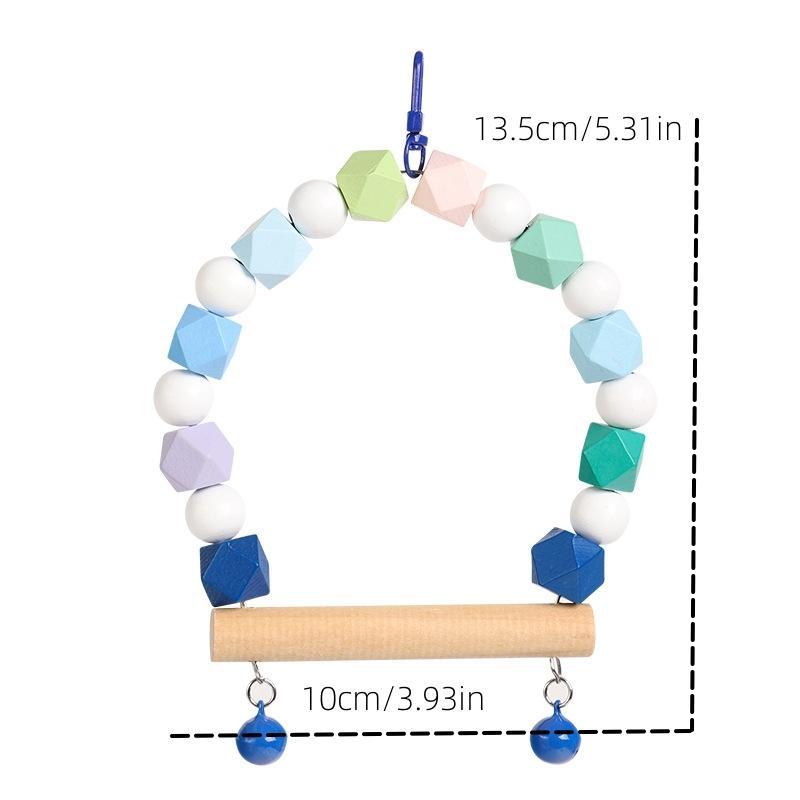 Product Introduction of Colorful Wooden Bird Perch Stand, Parrot Paws Grinding Stick Parrots Swing Toy, Bird Cage Hanging Decor for Budgie Parakeet Cockatiel Lovebird, Bird Supplies 13