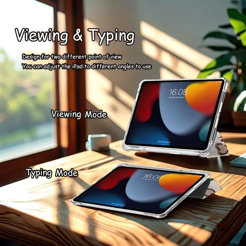 Fashion Pattern Tablet Case with Pen Holder, Foldable Tablet Protective Cover, Tablet Protector for iPad Air (2022, 5th/4th Gen), iPad Pro 11 inch, iPad 5/6/Pro 9.7 inch, iPad Pro 13 inch, iPad Mini 4/5/6/7 7