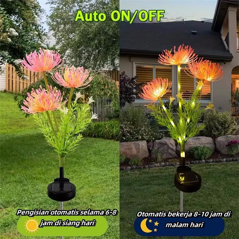 [Vinnatsu]Lampu Taman Tenaga Surya Model Bunga Luar Ruangan Anti Air Lampu Taman Rumpu Outdoor Garden Lamp 5