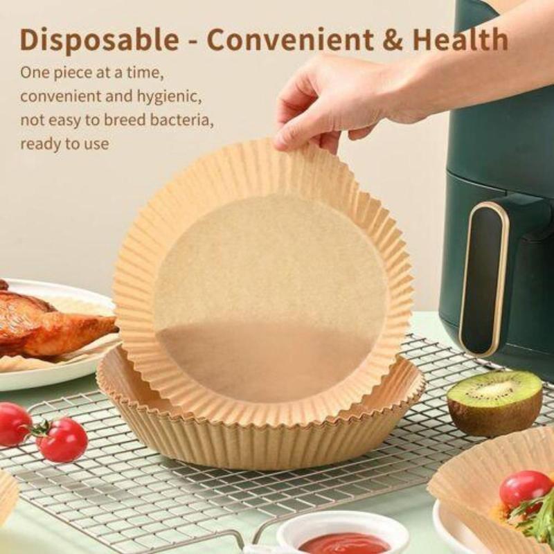 Disposable Air Fryer Liner (100pcs), Disposable Paper Liner for Baking Roasting Microwave, Baking Utensils for Home Kitchen 5