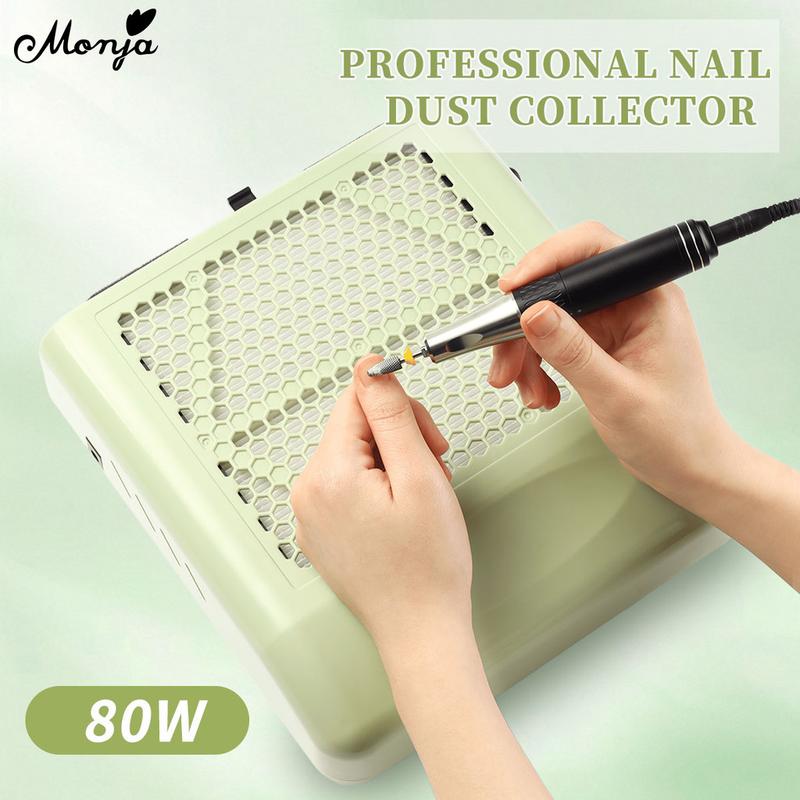 Bộ Thu Bụi Móng Tay Monja 80W Màu Xanh Lá Cây Quạt Hút Mạnh Mẽ Lỗ Thông Hơi Máy Chiết Xuất Bụi Móng Tay Máy Hút Bụi Thu Gom Móng Tay Có Bộ Lọc Loại Bỏ Dụng Cụ Làm Móng