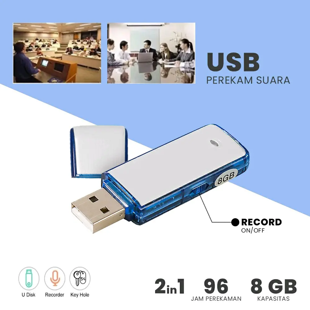 USB Flashdrive Voice Recorder / Flashdisk Perekam Suara Rahasia Flash Drive Flash Disk