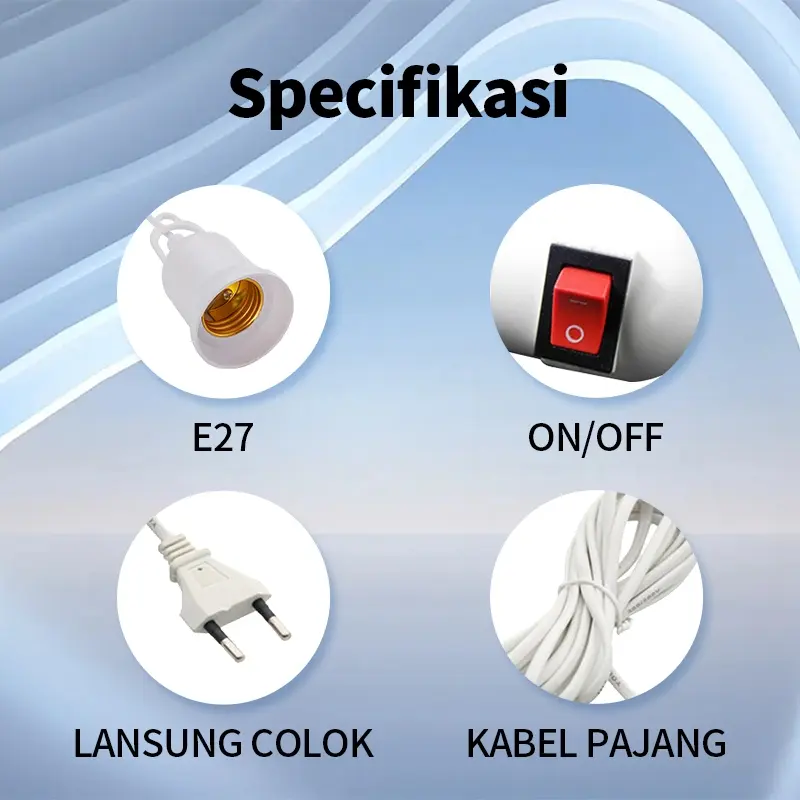 [HAO] Fitting Lampu Gantung Kabel 3m 3 Meter / 5m 5 Meter / 10m 10 Meter Fitting Lampu Gantung Saklar 3