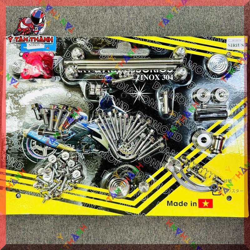 Bộ ốc inox sọc thái full xe cho Sirius 110