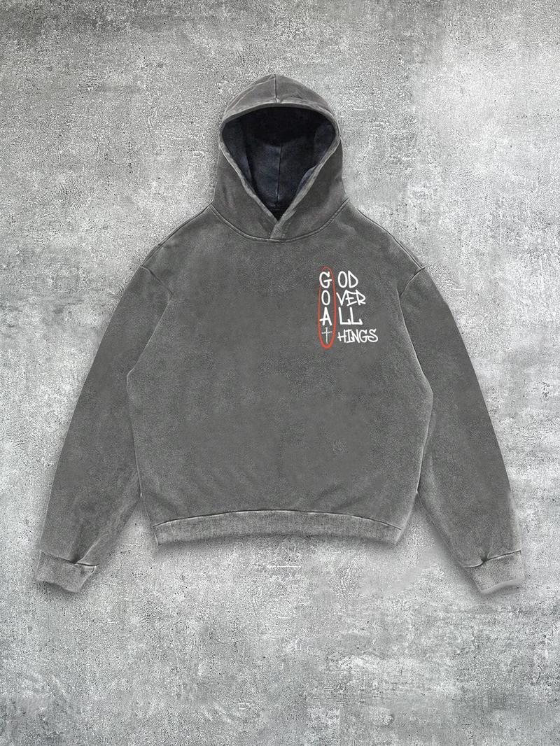 Product Introduction of Men's Letter Print Hoodie, Street Fashion Long Sleeve Hooded Sweatshirt for Daily Holiday Outdoor Wear, Men Clothes for Fall & Winter, Cotton 6