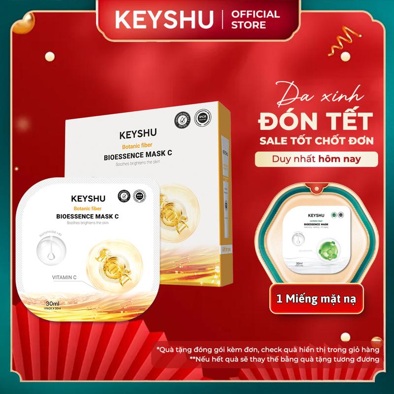  Hộp Mặt Nạ Bioessence Mask - Vitamin C KEYSHU Dưỡng Ẩm Làm Dịu Và Sáng Da 10 Miếng 30ML 