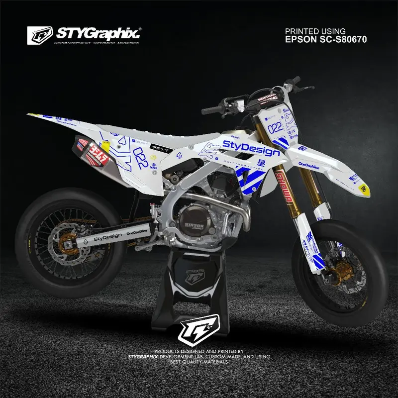 DECAL CRF 450 MERAH PUTIH BISA DI APLIKASIKAN KE GORDON CRF150L KLX DTRACKER WR 4