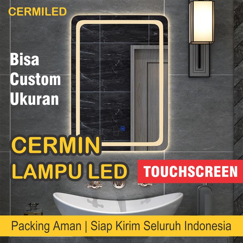 Product Introduction of Kaca Cermin Dinding Square Lampu LED Touchscreen 40 x 60 Cm Tebal 5 Mm 1