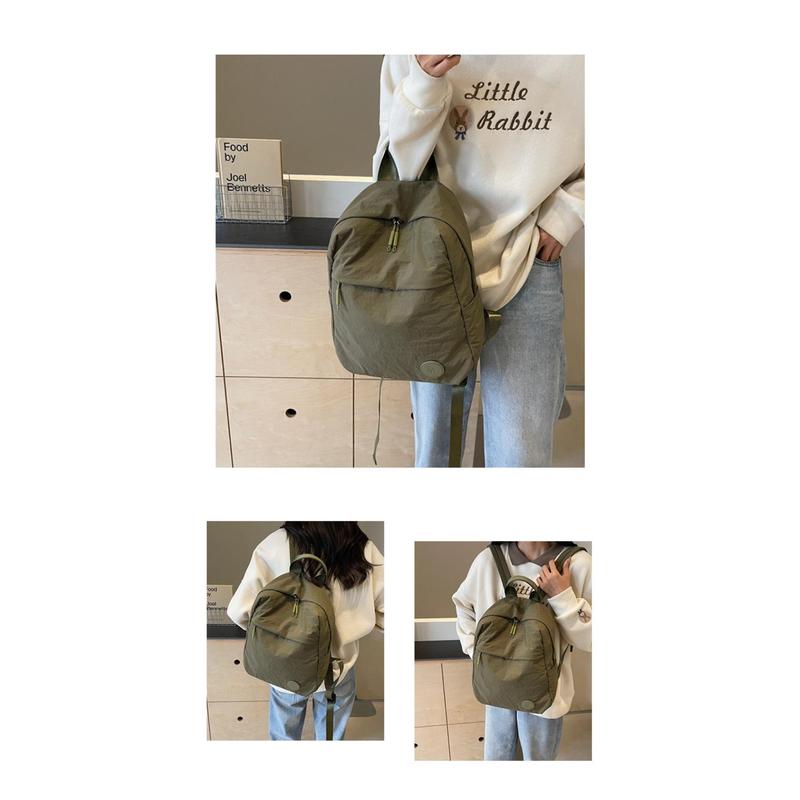 Product Introduction of Fashion Solid Color Lightweight Backpack Nylon Soft Shoulder Bag Large Capacity Travel Backpack 14