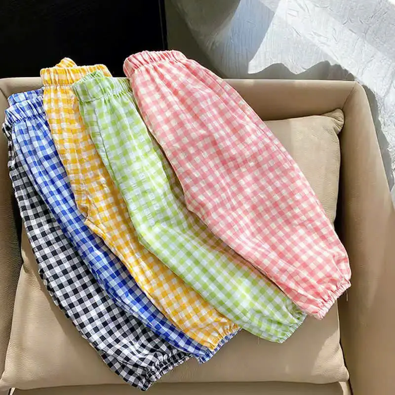 Quần dài bomber kẻ caro bo gấu cho bé gồm 5 màu cực xinh sz14-45kg[H4] 2