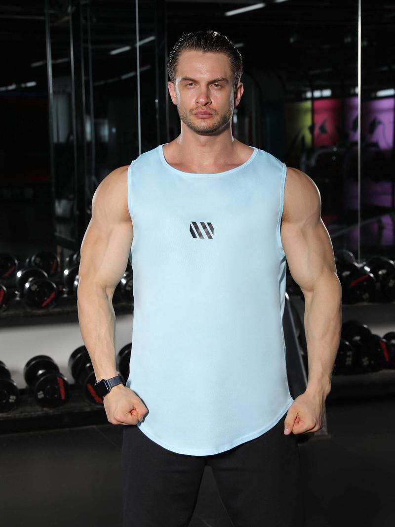 Product Introduction of LGBTQ+ Men's Geometric Print Sports Tank Top, Quick Drying Workout T-shirts, Men's Sportswear for Indoor Outdoor Wear, Summer Outfits 2024 4