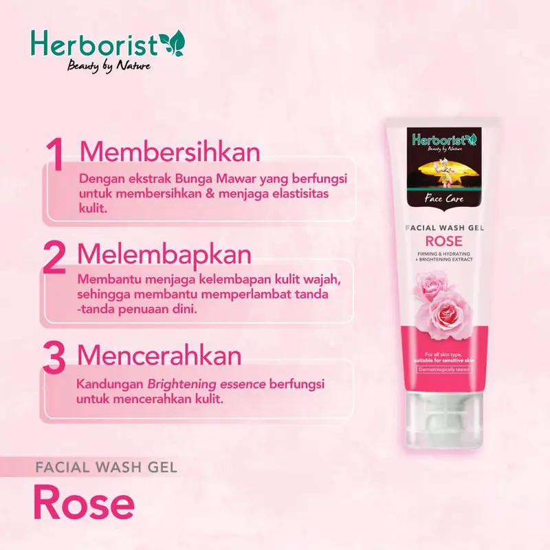 KAMIA |  Herborist Facial Wash 80gr - Herborist Sabun Wajah 80gr Rose Aloevera Zaitun Teatree 1
