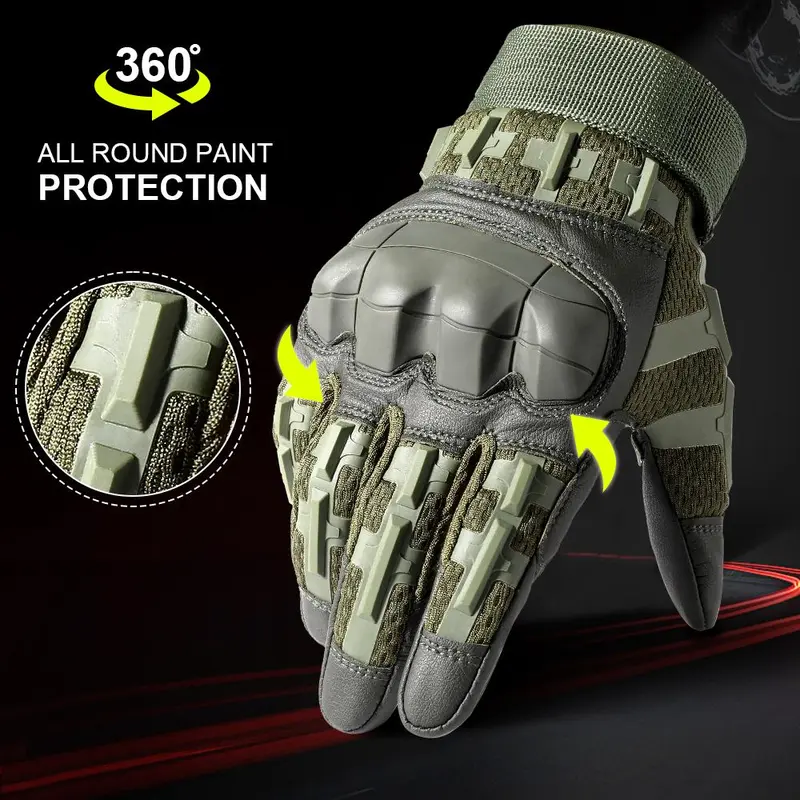 Outdoor Sports Gloves, High Sensitivity Touch Screen Pu Leather Outdoor Mountaineering Training Gloves, Motorcycle Glove, Hunting Cycling Sports Gloves, Men Gifts Ideas, Gift for Boyfriend Husband, Gym Accessories, Hobbies Ideas, Protective Gear 5