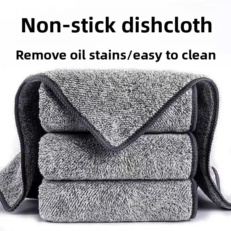 Vải lau, than tre và sợi carbon, dày, không rụng, khăn rửa bát, cho nhà bếp, rửa chén và vệ sinh gia đình, siêu thấm, thu hút dầu và loại bỏ vết bẩn