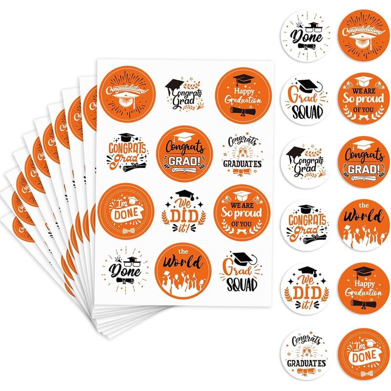 Graduation 2025 Sticker Design 10 Pack Graduation Stickers Class of 2025, 120 Pcs Orange Round Label ...