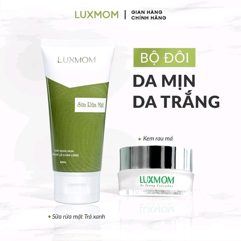 Bộ Chăm Sóc Da Hoàn Hảo Gồm Kem Rau Má + Sữa Rửa Mặt + Kem Chống Nắng Luxmom Skincare r đồ 2