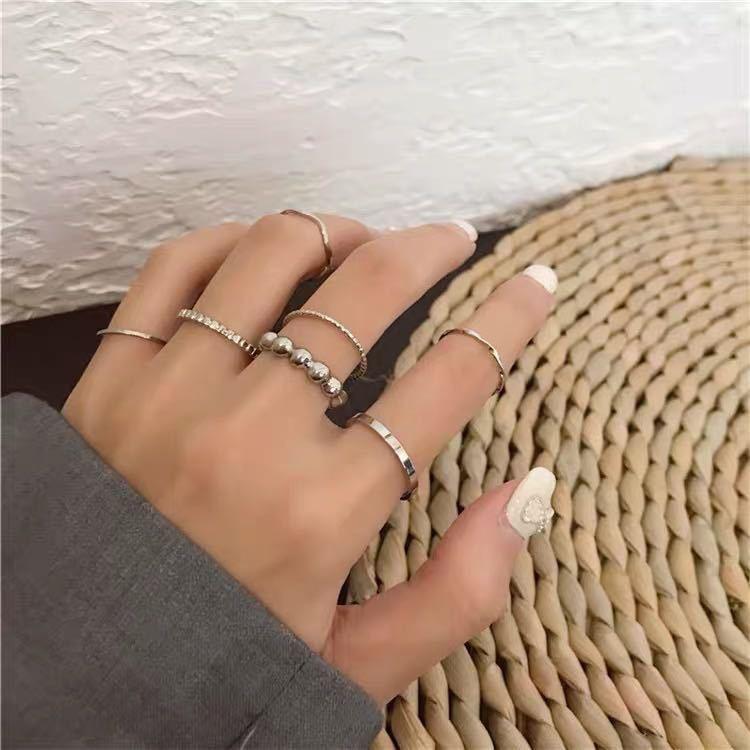 Product Introduction of 8PCS/1set Korean version ring set simple personality pixel ring overlapping ring jewelry 31
