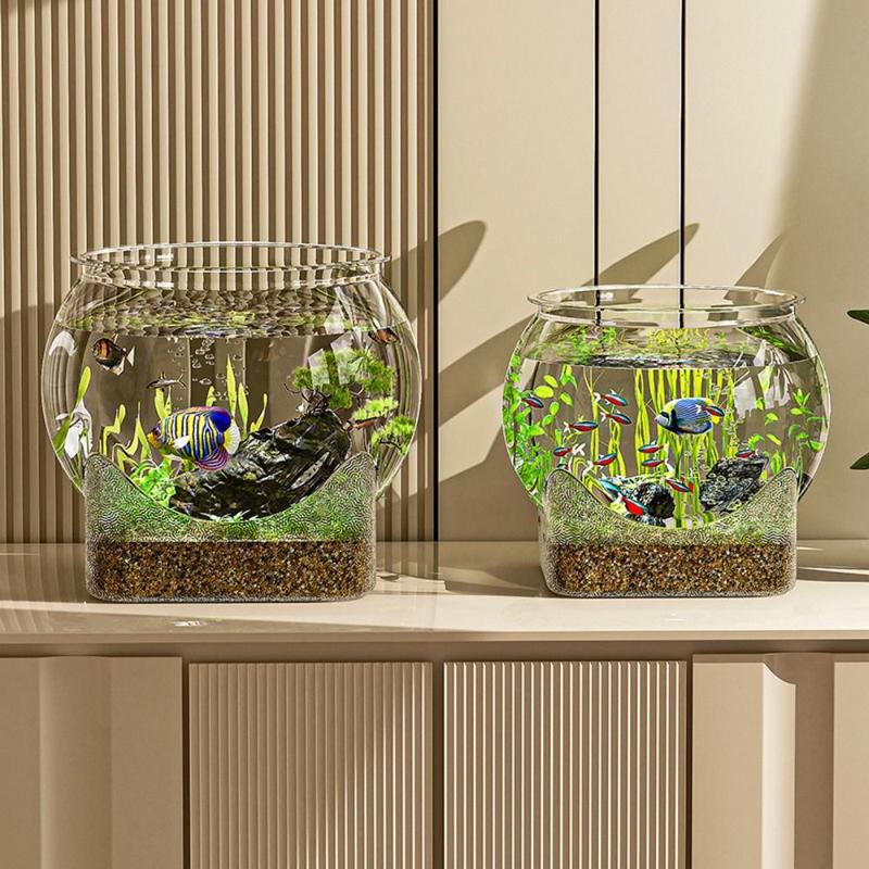 Product Introduction of Durable Ultra Clear Round Fish Bowl Removable Goldfish Bowl Viewing Tank Decorative S M L Desktop Small Aquarium Tabletop Ornament 10