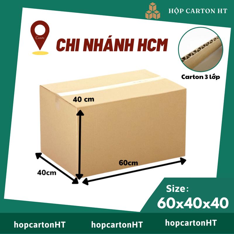  60x40x40 Combo 10 thùng carton chuyển nhà thùng giấy carton đóng hàng size to đựng hàng hóa giá rẻ - Hộp carton HT 