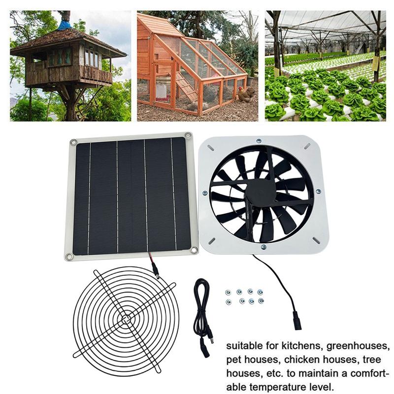 15W 18V Solar Panel Ventilation Fan Low Noise Solar Ventilating Exhaust Fan 0