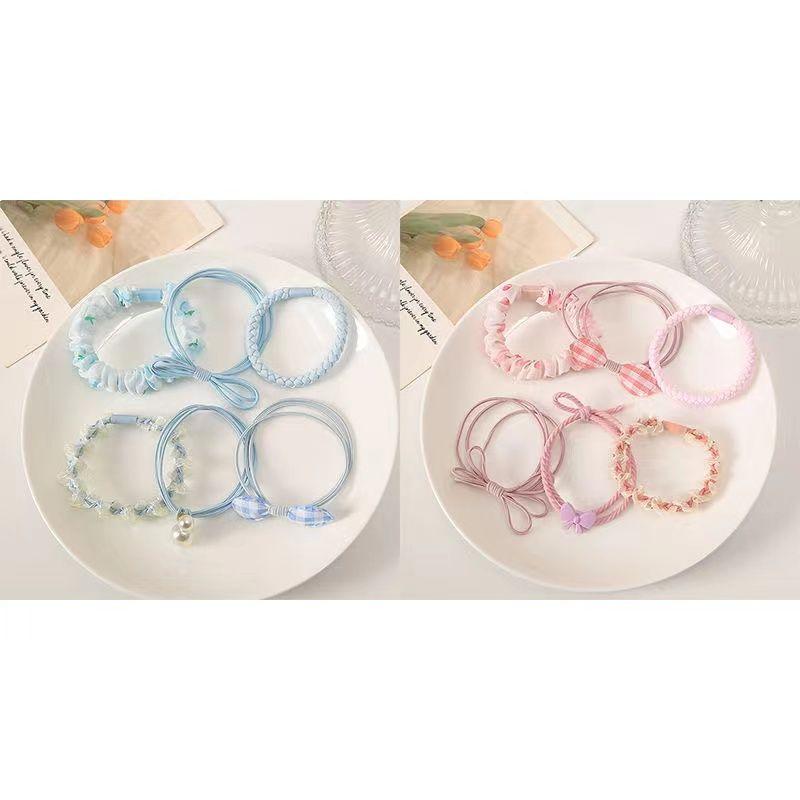 [combination] Macaron color matching hair ring combination mixed small rubber band head rope women's suit cute hair rope Mori hair temperament high ponytail hair accessories 6