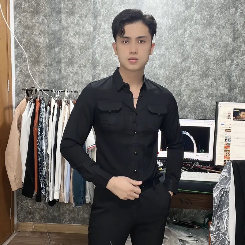 SM - LUXURY - chất liệu đũi - trơn mầu - xanh bã trầu - chất liệu mềm mịn - có co giãn - thoáng mát - thấm hút mồ hôi 2