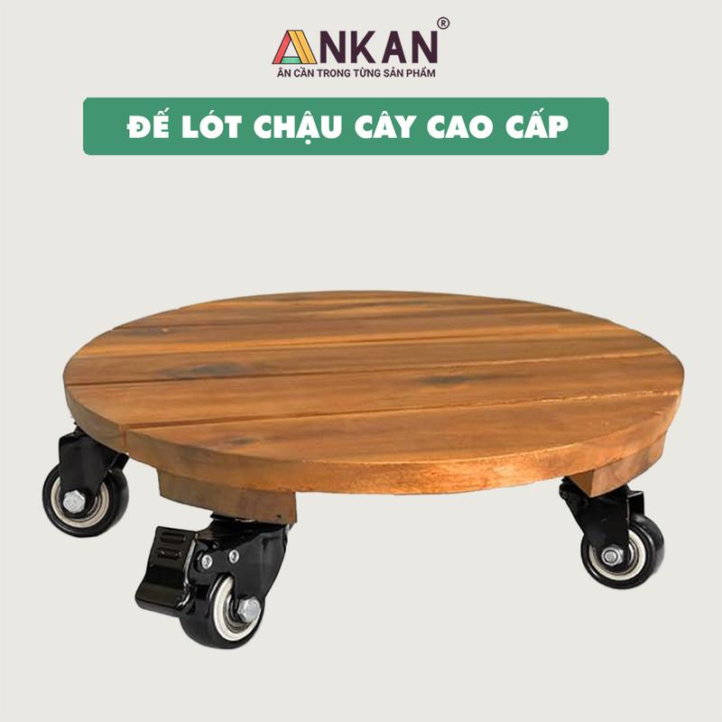 Đế Lót Chậu Cây Có Bánh Xe Cao Cấp, Di Chuyển Nhẹ Nhàng Chậu Cây, R30cm Tròn Vàng, Tải Chậu Cây 150Kg, Hàng Chính Hãng ANKAN