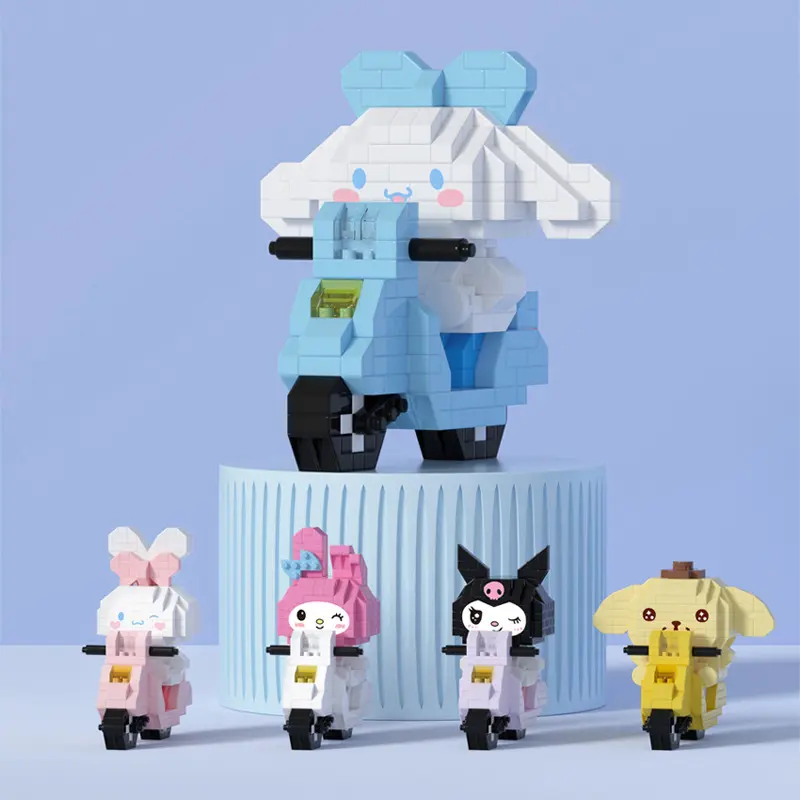 MKSM Nano Block Bersepeda kuromi Kotak Balok Susun Mainan Anak Mainan Edukasi DIY 3DPuzzle Toys