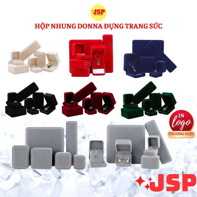 Hộp nhung đựng trang sức JSP nhận in Logo hộp đựng nhẫn nỉ nhung hộp nhẫn cưới dây chuyền vòng tay 1