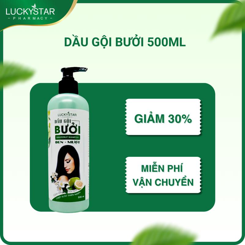  Dầu Gội Tinh Dầu Bưởi Lucky Star 250 500ml Chăm Sóc Tóc Nam Nữ 