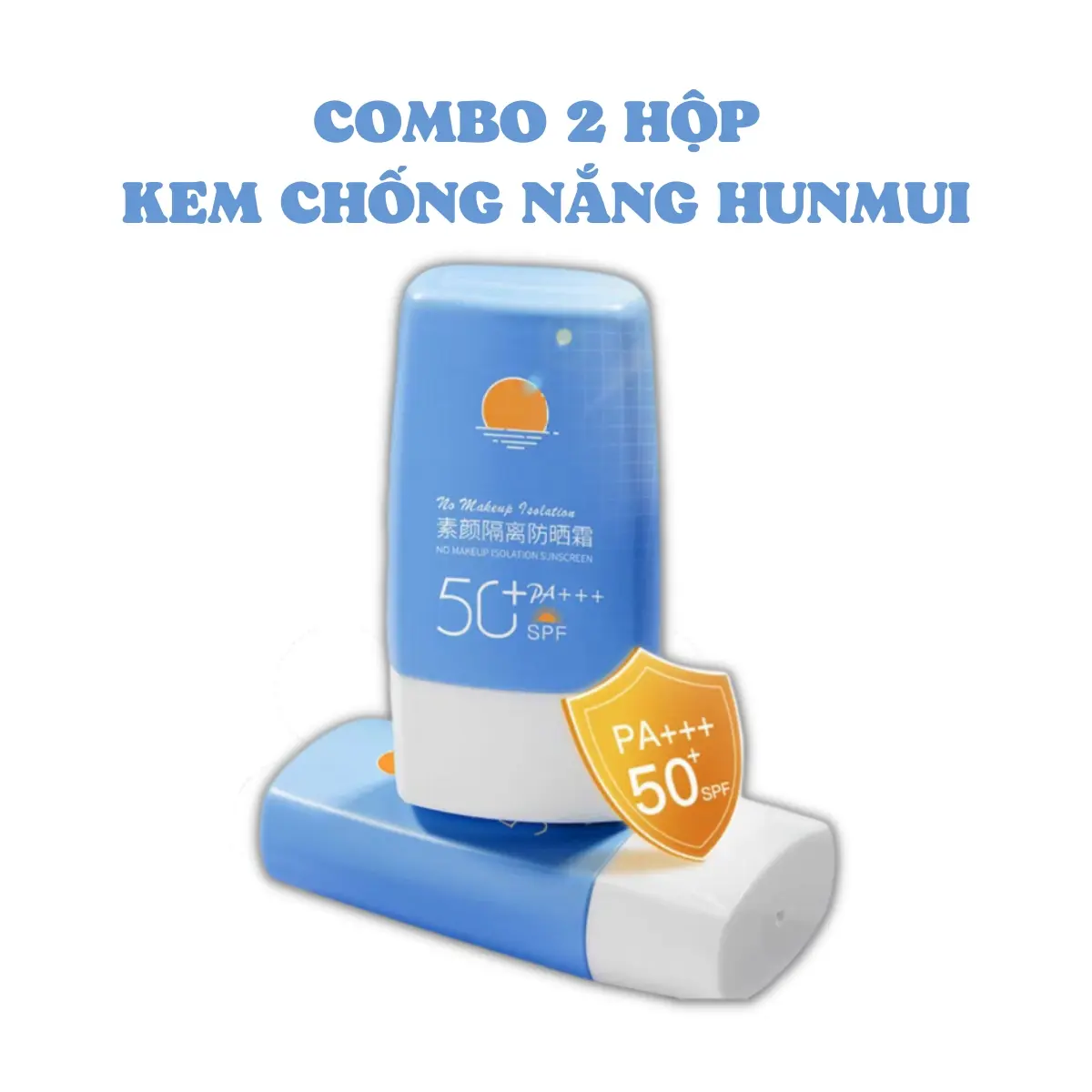 (COMBO2)Kem Chống Nắng HUNMUI Nâng Tone Kiềm Dầu 60ml SPF50+ PA+++ Mỏng Nhẹ, Mềm Mượt, Không Gây Nhờn Rít Skincare
