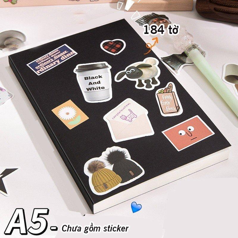 Sổ tay bìa kraft giấy trơn A5 S27 368 trang tập giấy trắng không dòng kẻ, bìa bọc dày trong suốt bảo vệ chống nước