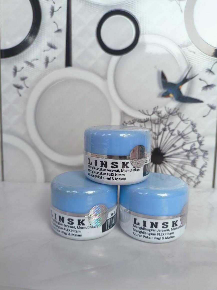 (Beli 2 Gratis 1) Cream Linsky Biru Kontrol Minyak dan Flek Hitam Semua Jenis Kulit Wajah
