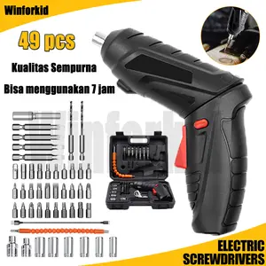 Mesin Bor Cordless Mini 4.2V dengan Baterai 18650/1500mAh & Pengisian USB 3-5 Jam - Gun Grip & Direct Grip Type - Bor Mini & Screwdriver Baterai - Mesin Bor Set 49