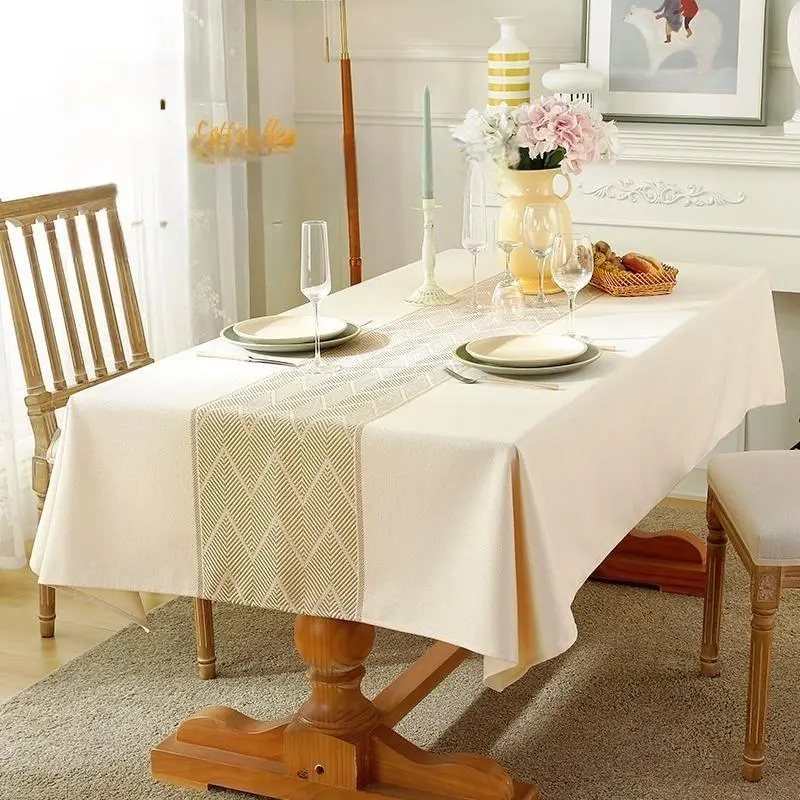 Geometry Pattern  Tablecloth, 1 Count Waterproof & Oil-proof Table Cover, Table Decoration Supplies for Home Dining Room & Living Room