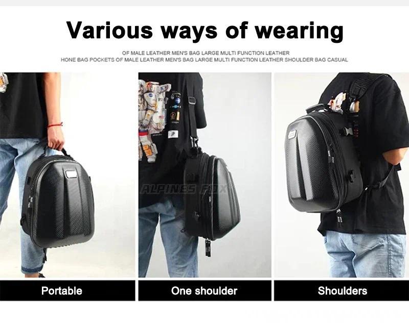 Product Introduction of ROCK BIKER 18-24L Carbon Fiber Motorcycle Tail Bag Waterproof Motorbike Rear Back Seat Bag Moto Helmet Travel Bag Rider Backpack 25