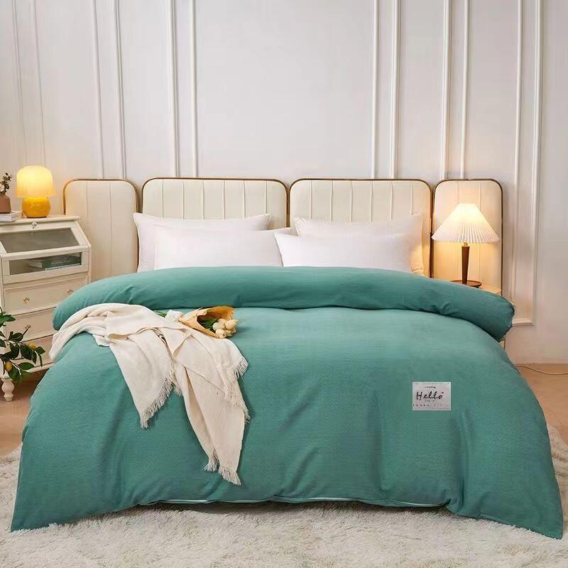 Product Introduction of Pure cotton piece solid color cover, 150x200x230 thick brushed single person double duvet cover 12