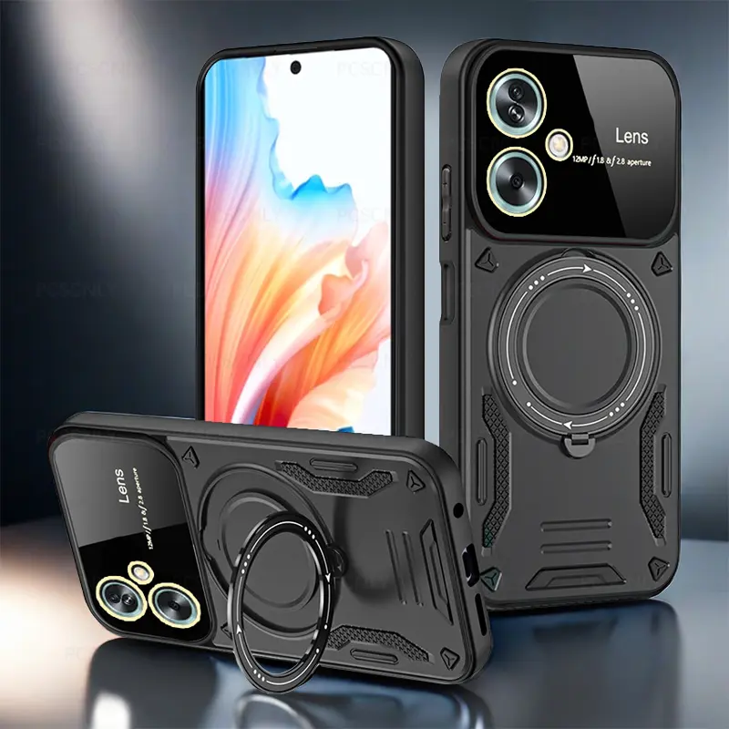 Shockproof Case For OPPO A79 5G Casing With Stand Camera Protection Lens Hard Phone Back Cover Armor New Design CPH2553 CPH2557