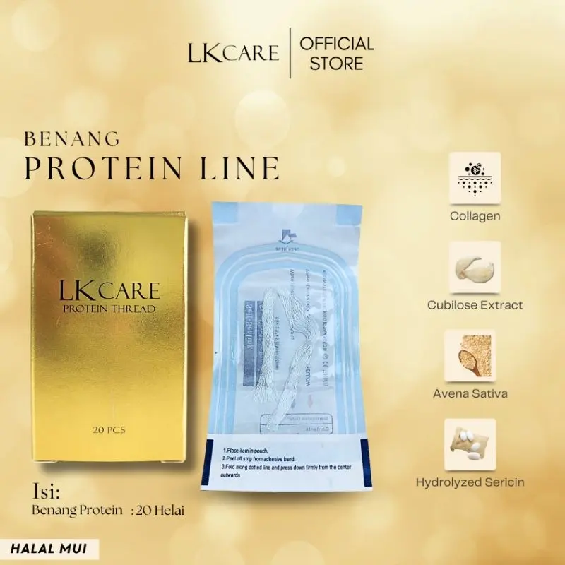 LKcare tanam benang kolagen collagen tanpa jarum halal protein line mengencangkan mengurangi garis halus kulit lebih kenyal