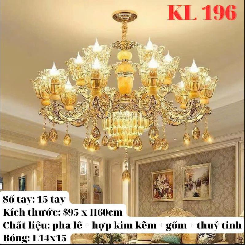 [Hàng loại 1] Đèn Chùm Tân Cổ Điển 196 Sang Trọng Trang Trí Phòng Khách, Ban Công, Phòng Sinh Hoạt Chung - Bảo Hành 10 Năm