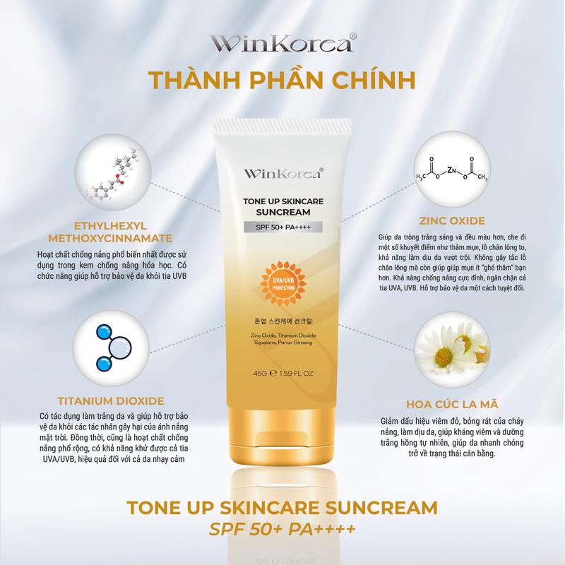 Product Introduction of Kem Chống Nắng Nâng Tone Kiềm Dầu Che Khuyết Điểm SPF 50 + PA ++++ Thương Hiệu : WinKorea Skincare Sunscreen Chăm Sóc Da Nữ Làm Đẹp Da 7