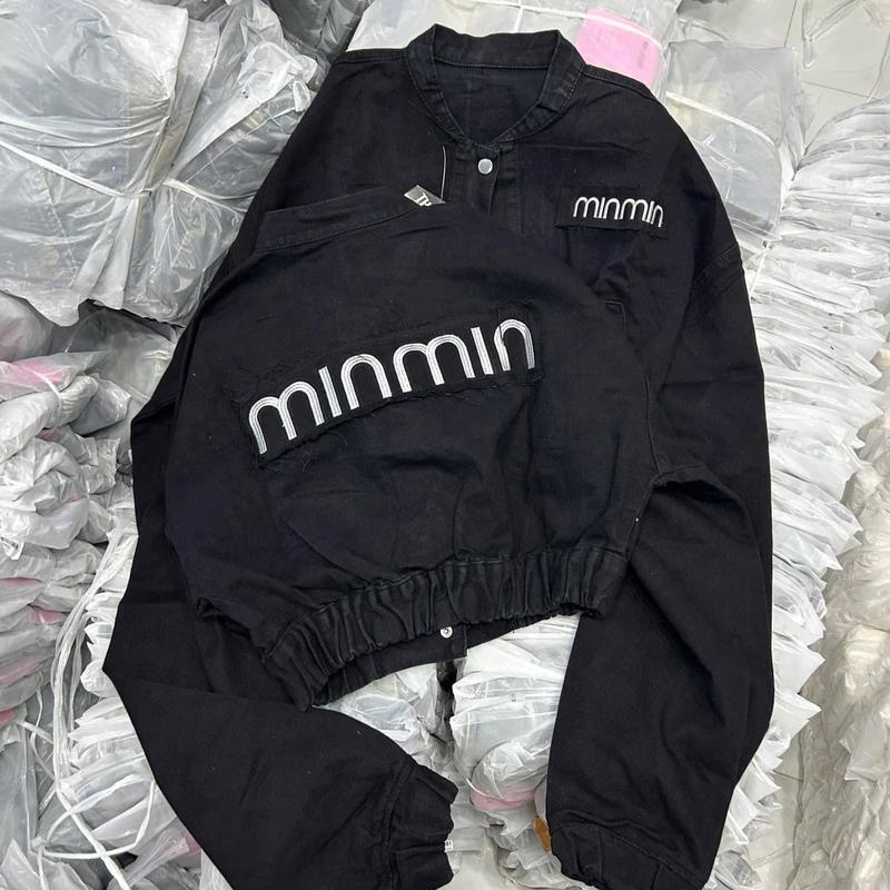 ÁO KHOÁC JEAN MINMIN THÊU,CỔ TRỤ