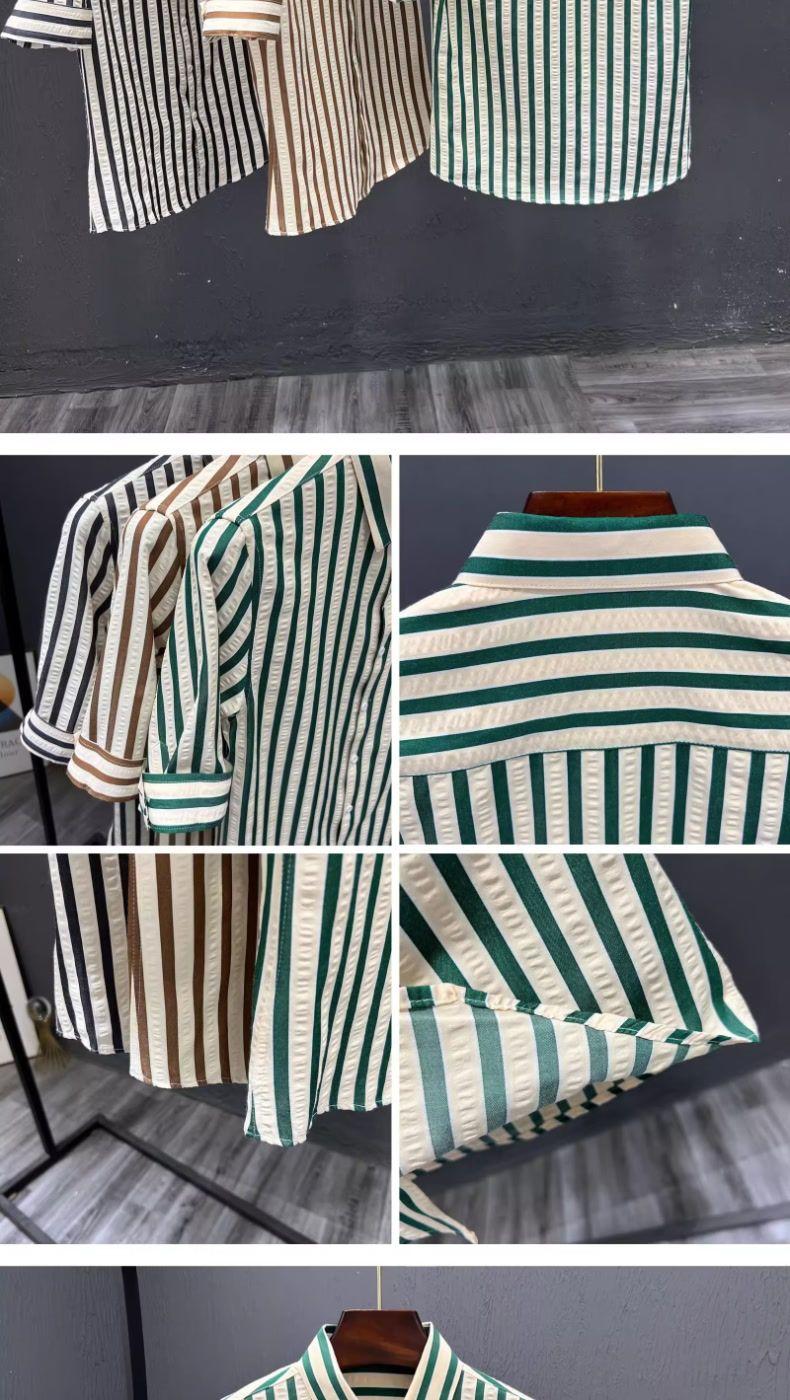 Product Introduction of Áo Sơ Mi Nam Kẻ Sọc, Cao Cấp Mùa Hè, Ôm Sát, Ngắn Tay, Hợp Xu hướng, Mỏng, Thường Ngày Hàng Mới Về 4
