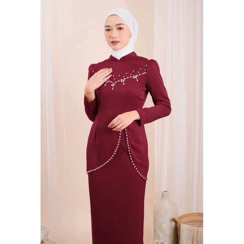 Felicia Set Baju Kurung Melayu Malaysia Terbaru Wanita Atasan Karet 4